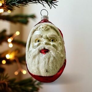 Vintage West German Santa Head Christmas Ornament